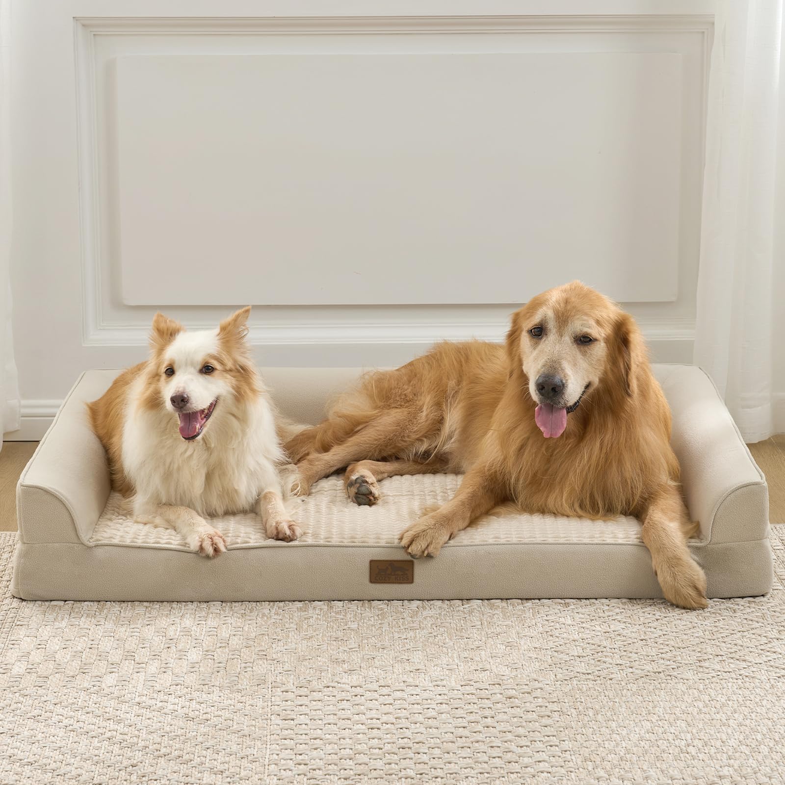 COZY KISS — Cama Ortopédica con Soporte en Espuma tipo Huevo y Bordes Acolchados en U para Perro