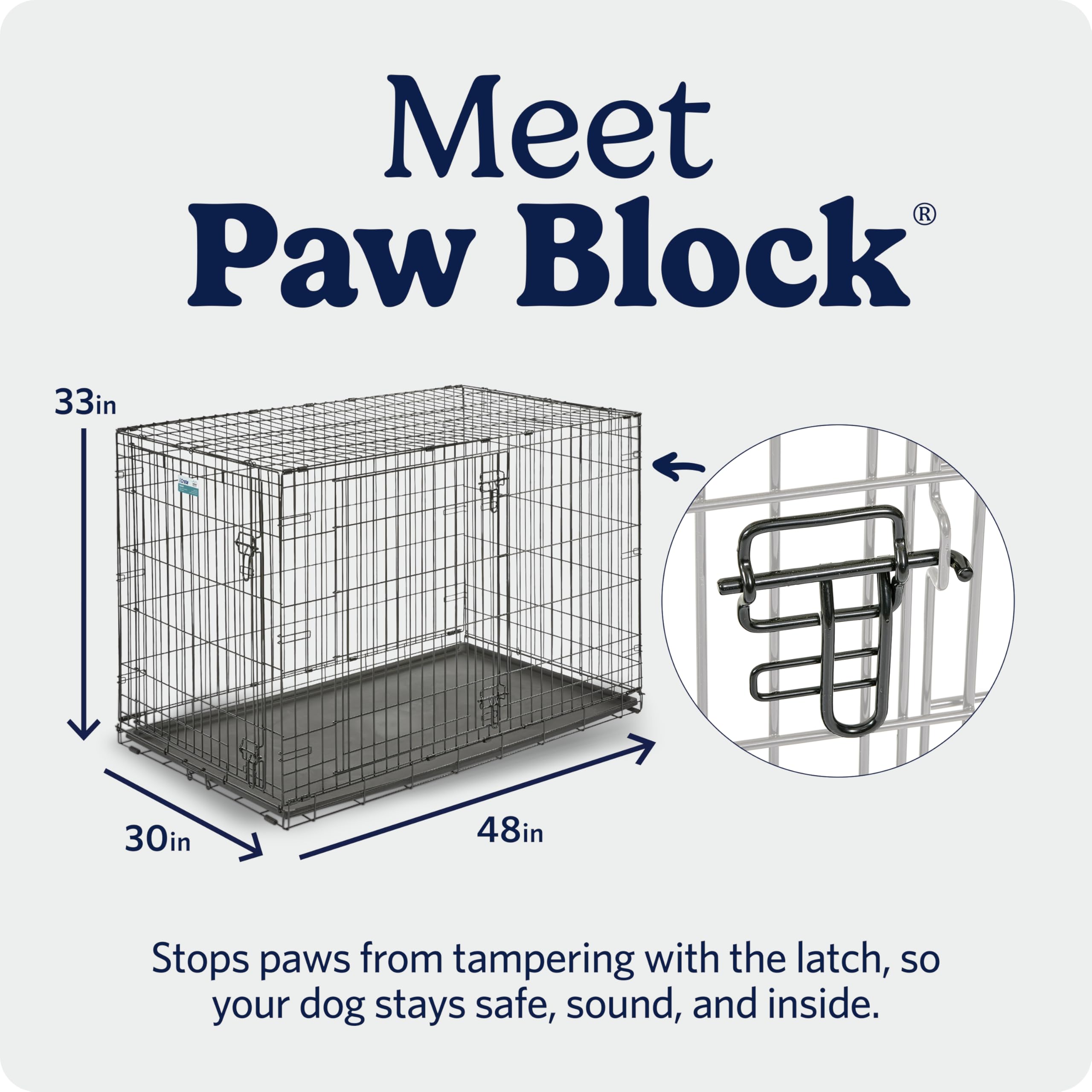 MidWest iCrate — Jaula Plegable de Doble Puerta con Divisor para Perros Medianos