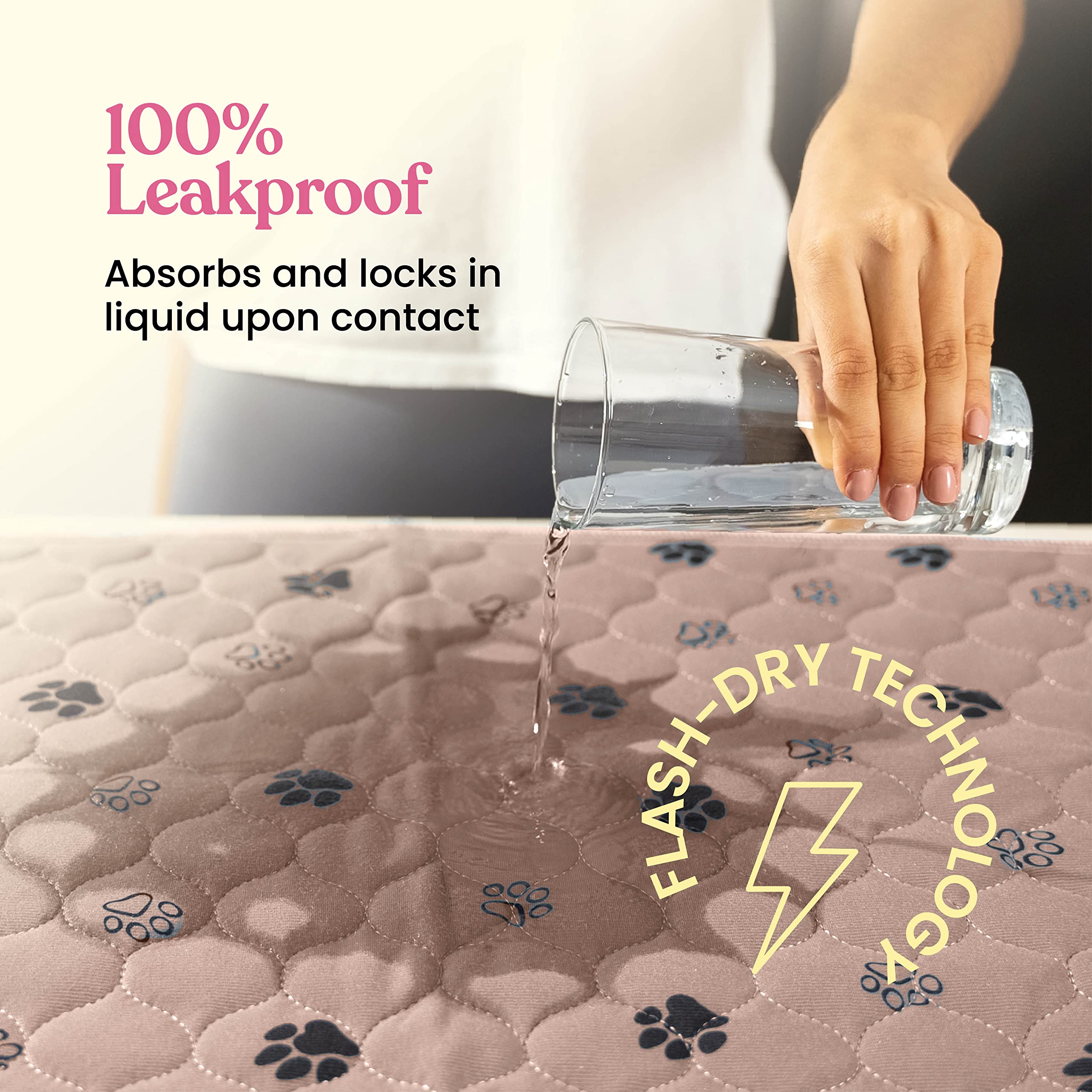 Tapete Entrenador Lavable y Reutilizable para Perros — Protección Impermeable Súper Absorbente contra Orina, Paquete de 2