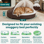 Furhaven Replacement Dog Bed Cover Sherpa & Suede Snuggery, Machine Washable - Blue, 26-inch