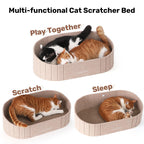 FUKUMARU — Rascador con Forma de Sofá para Gato, Reversible y Desmontable, Cama Rascadora Redonda para Gatos de Interior