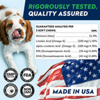 StrellaLab Fish Oil — Gomitas de Omega 3 para Perros con Alivio de Alergias, Comezón y Muda de Pelo