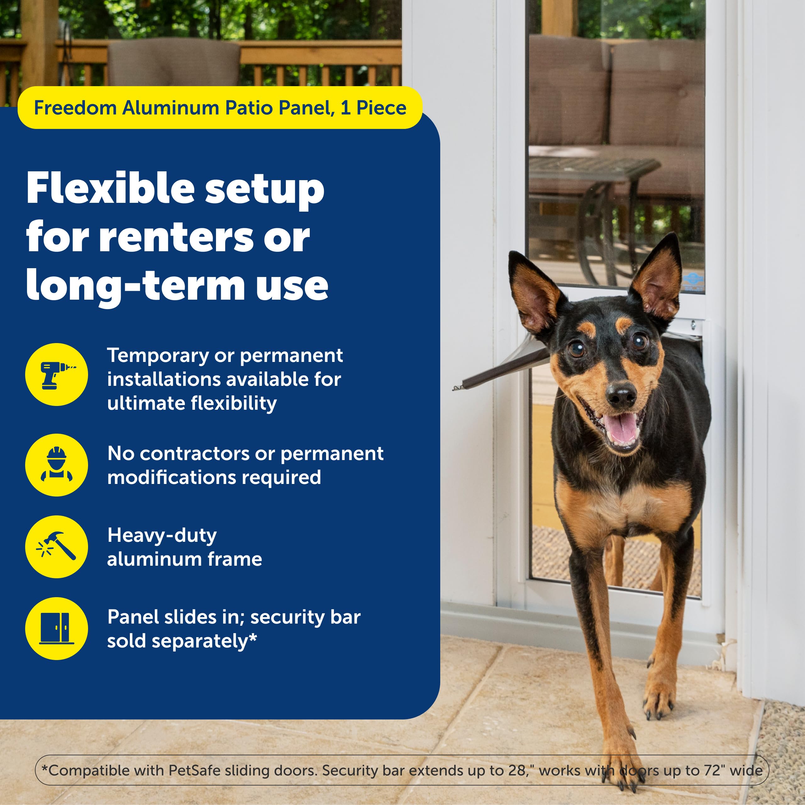 PetSafe Doggy Door — Puerta para Perros en Puertas Corredizas de Vidrio con Altura Ajustable