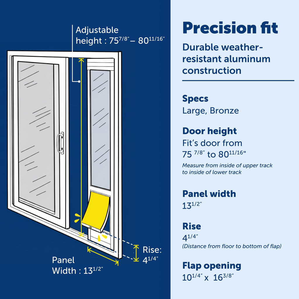 PetSafe Doggy Door — Puerta para Perros en Puertas Corredizas de Vidrio con Altura Ajustable