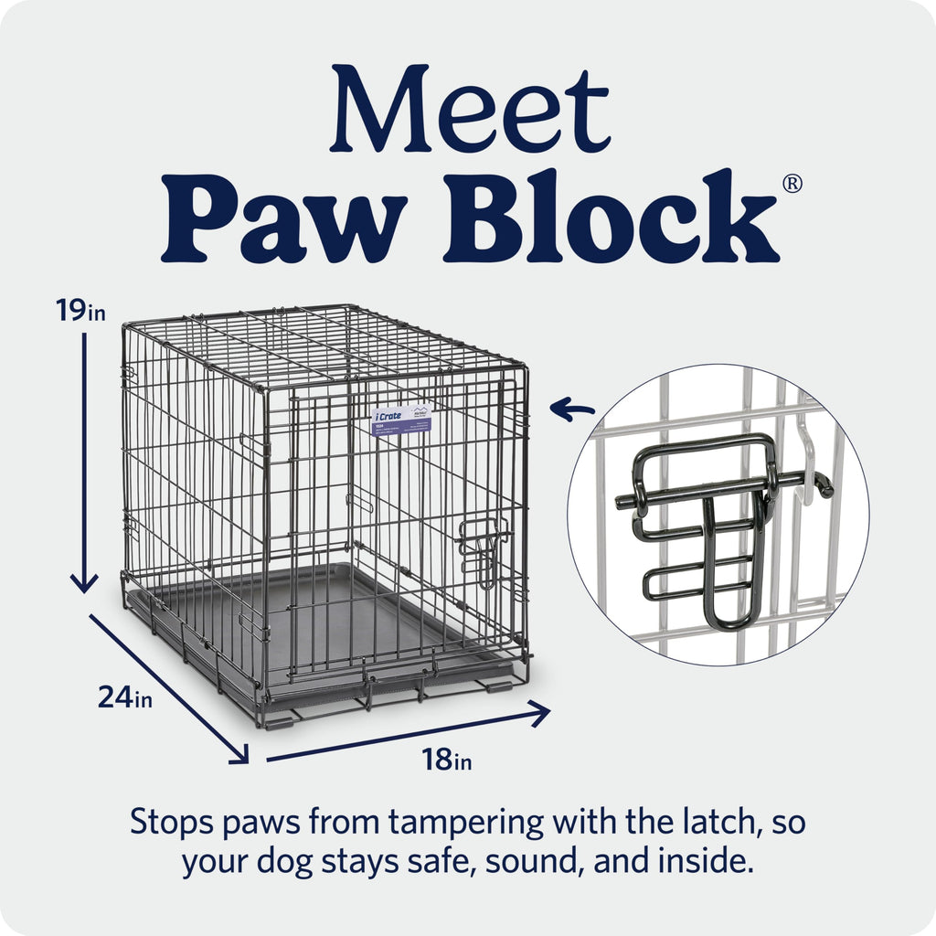 MidWest iCrate — Jaula Plegable de Doble Puerta con Divisor para Perros Medianos