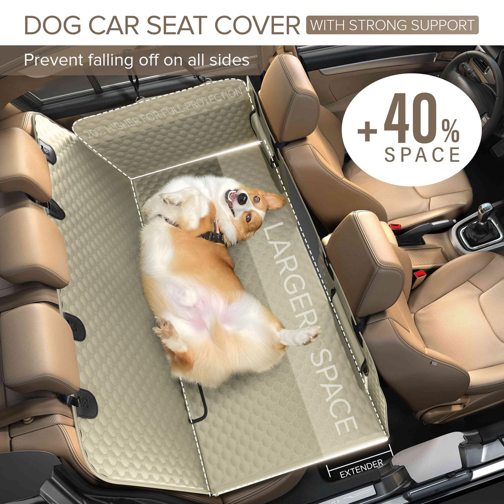 SHARLOVY — Funda Cubre Asiento Trasero para Auto con Extensión y Hamaca, Resistente a Mordidas para Perros