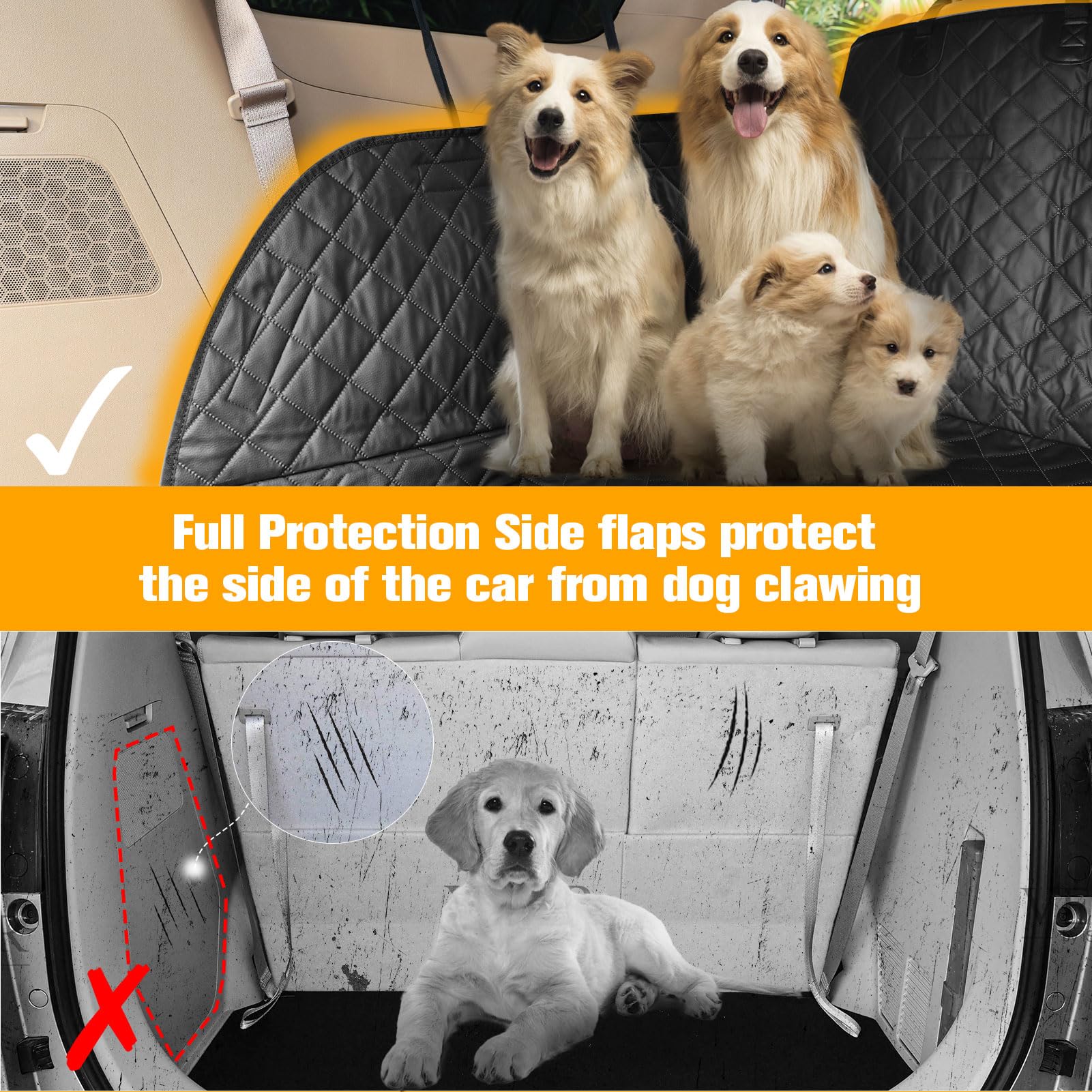 PETICON — Cubierta Protectora Impermeable para Maletero de SUV, Sedán y Van con Protector de Cajuela y Antideslizante para Perros