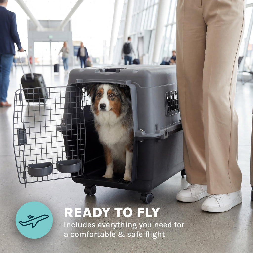 SportPet — Kennel de Viaje Certificado por Aerolíneas con Comederos para Perros y Gatos