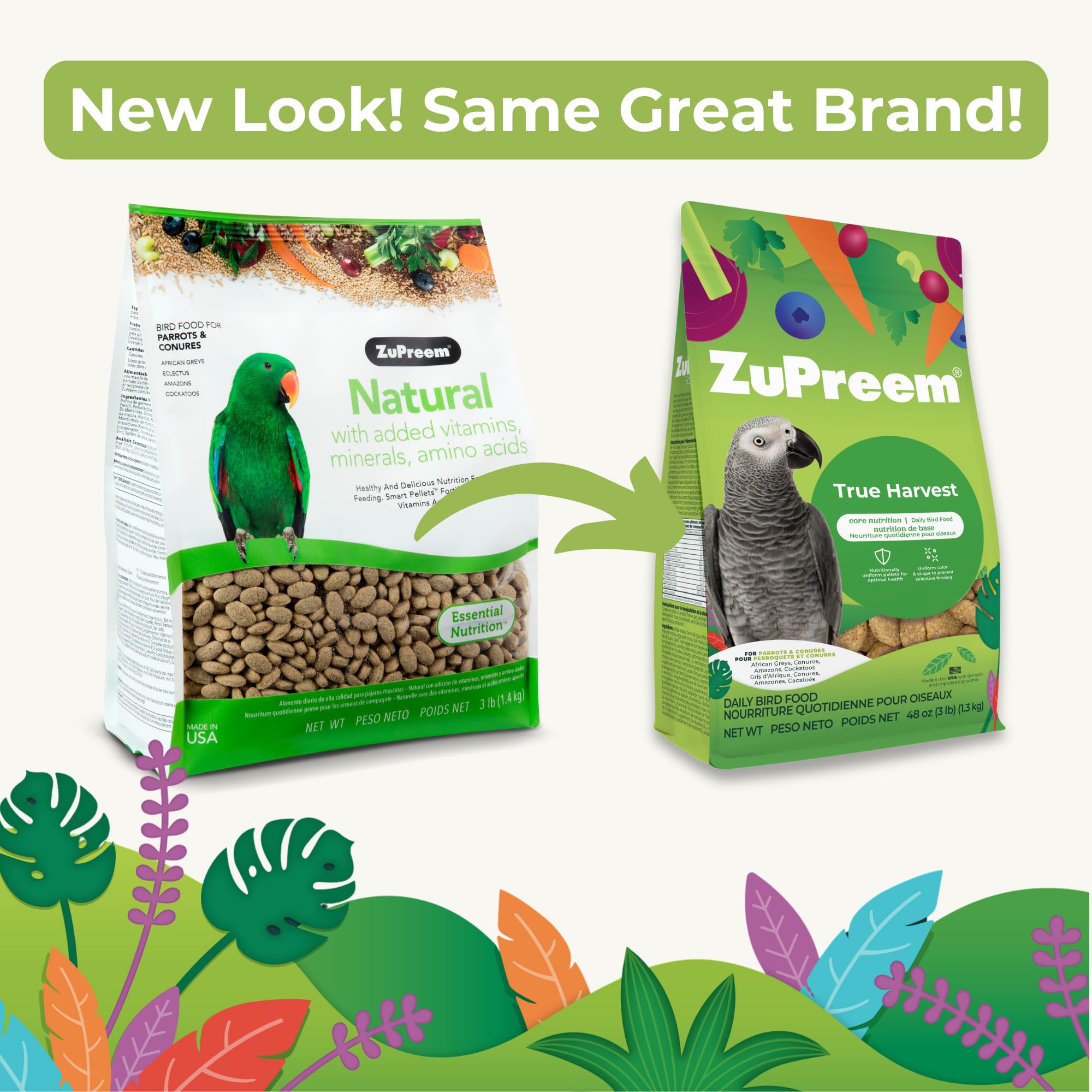 ZuPreem FruitBlend — Alimento en Pellets para Aves Medianas y Grandes (Loro, Conure, Caique, Gris Africano, Eclectus, Cacatúa Pequeña)