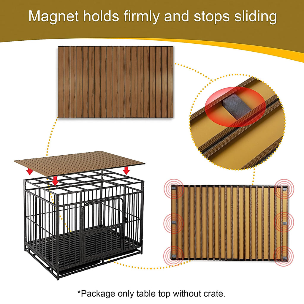 Petmystify — Cubierta Plegable con Imanes para Jaula de Perro, Superficie de Almacenamiento Decorativa en Aluminio Aeronáutico