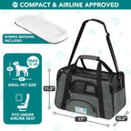 PetAmi — Transportadora de Viaje Aprobada por Aerolíneas con Cama Sherpa para Gatos y Perros Pequeños