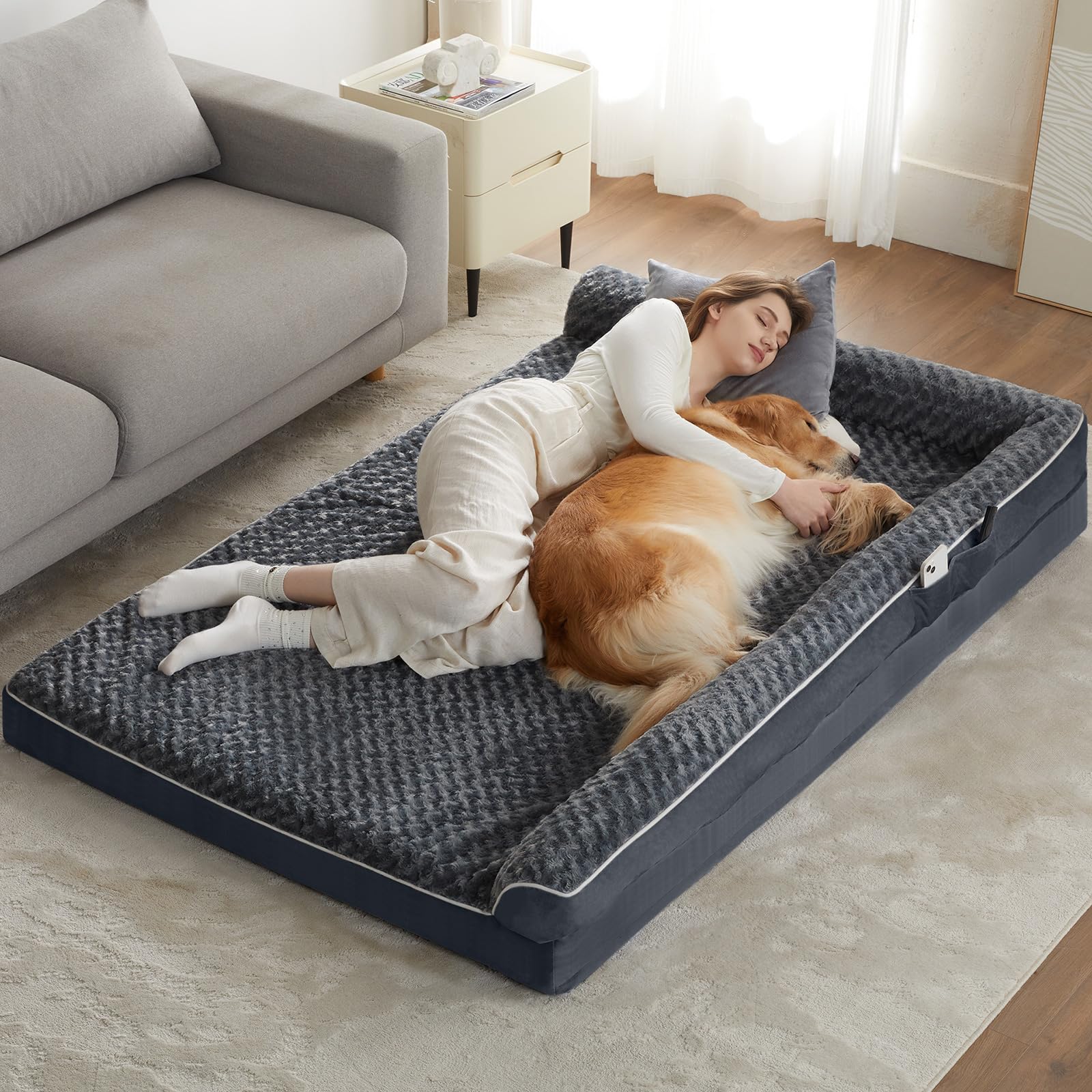 BFPETHOME — Cama Ortopédica Impermeable Estilo Sofá con Cubierta Lavable y Base Antiderrapante para Perros