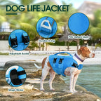 Kuoser — Chaleco Salvavidas Ajustable con Asa de Rescate y Reflectores para Perro