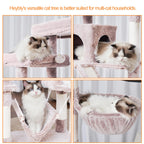 Heybly Torre para Gatos Grandes — Árbol Multinivel con Perchas Anchas, Cueva y Tablero Rascador para Gatos de hasta 9 kg