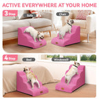 Zerbuger — Escalera y Rampa de Espuma para Perros y Gatos — Escalones Antideslizantes para Cama, Sofá y Silla