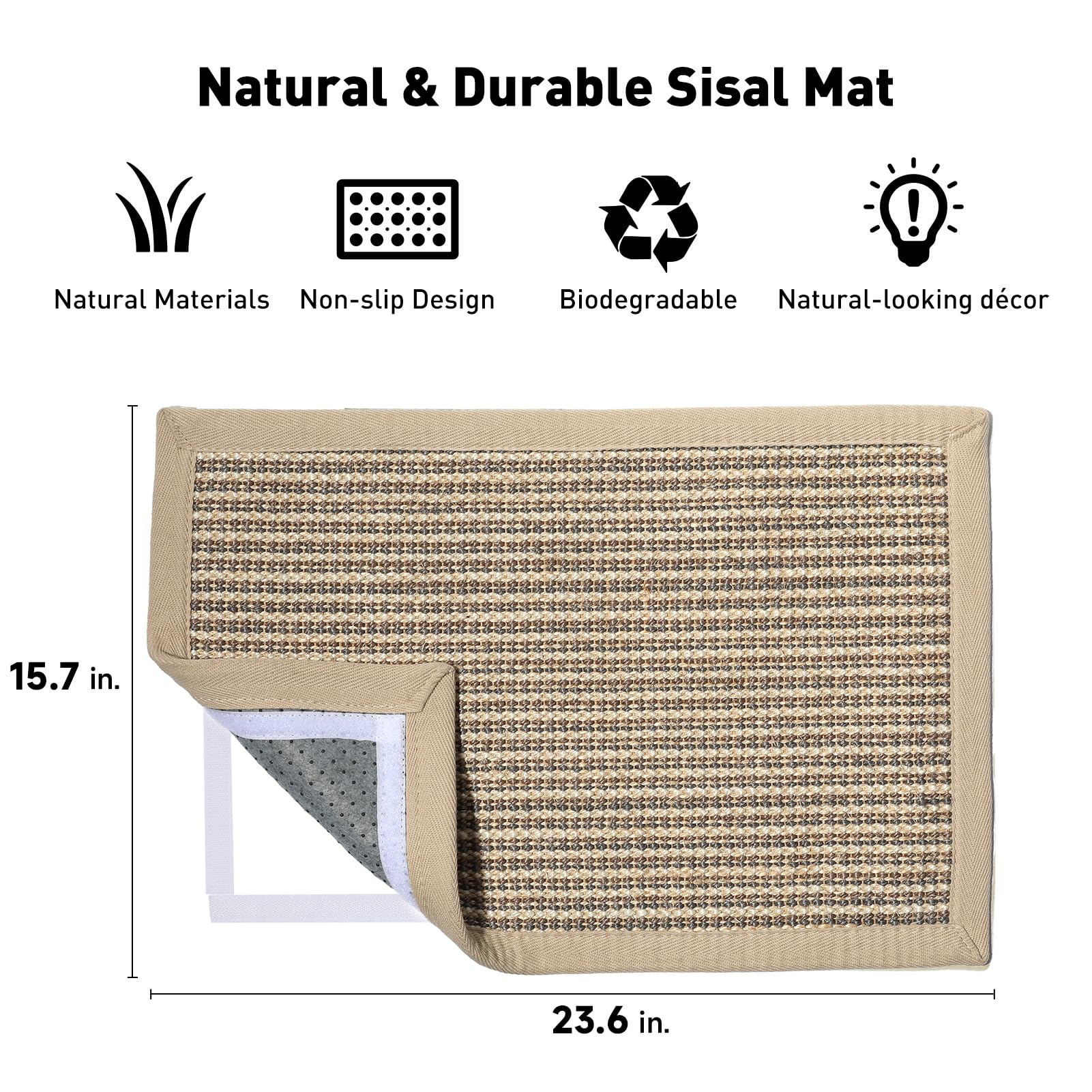 FUKUMARU — Tapete Rascador de Sisal Natural para Gato | Protege Tapetes y Sofás