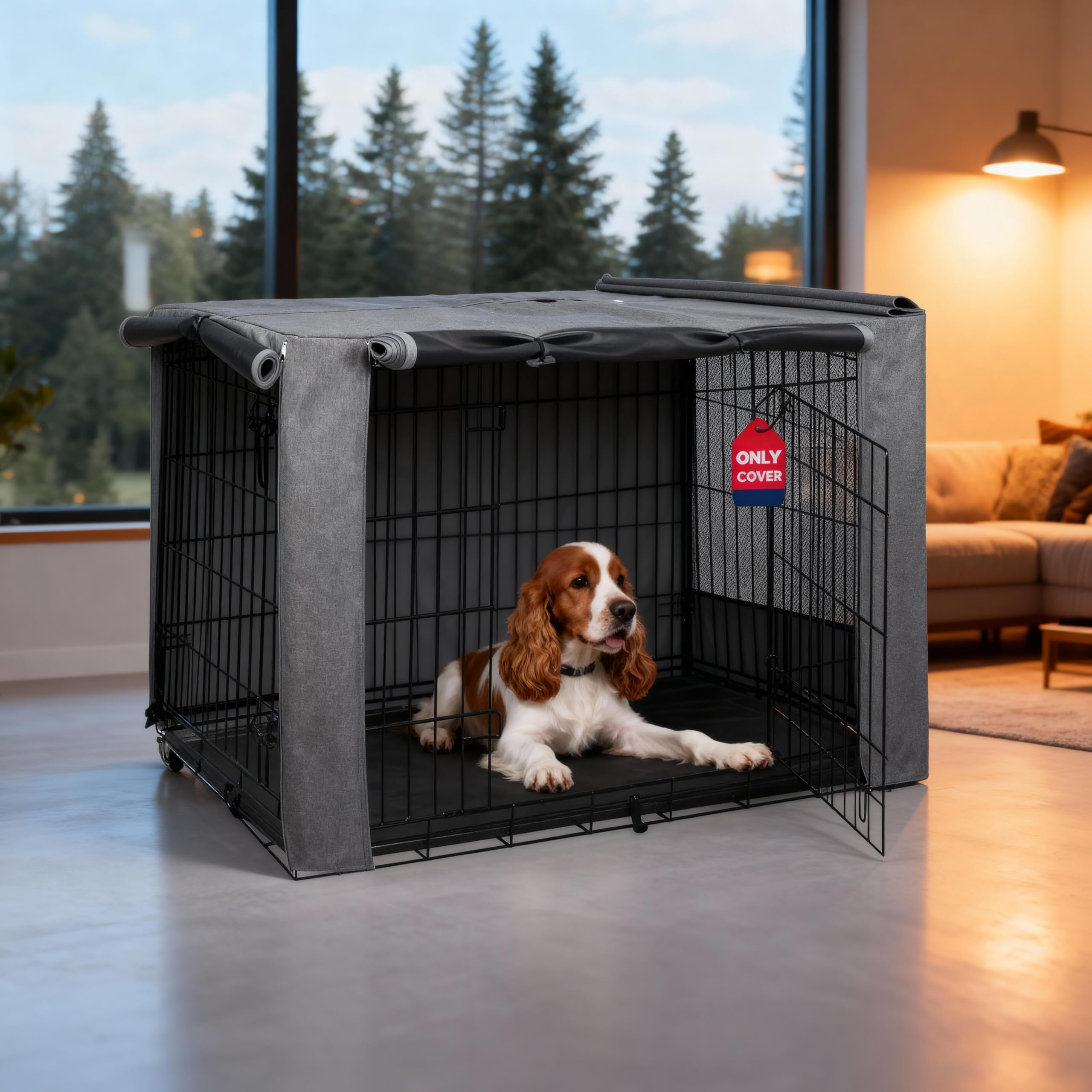 HiCaptain — Cubierta para Jaula de Perro en Poliéster 600D, Resistente al Viento y al Agua, para Uso Interior y Exterior
