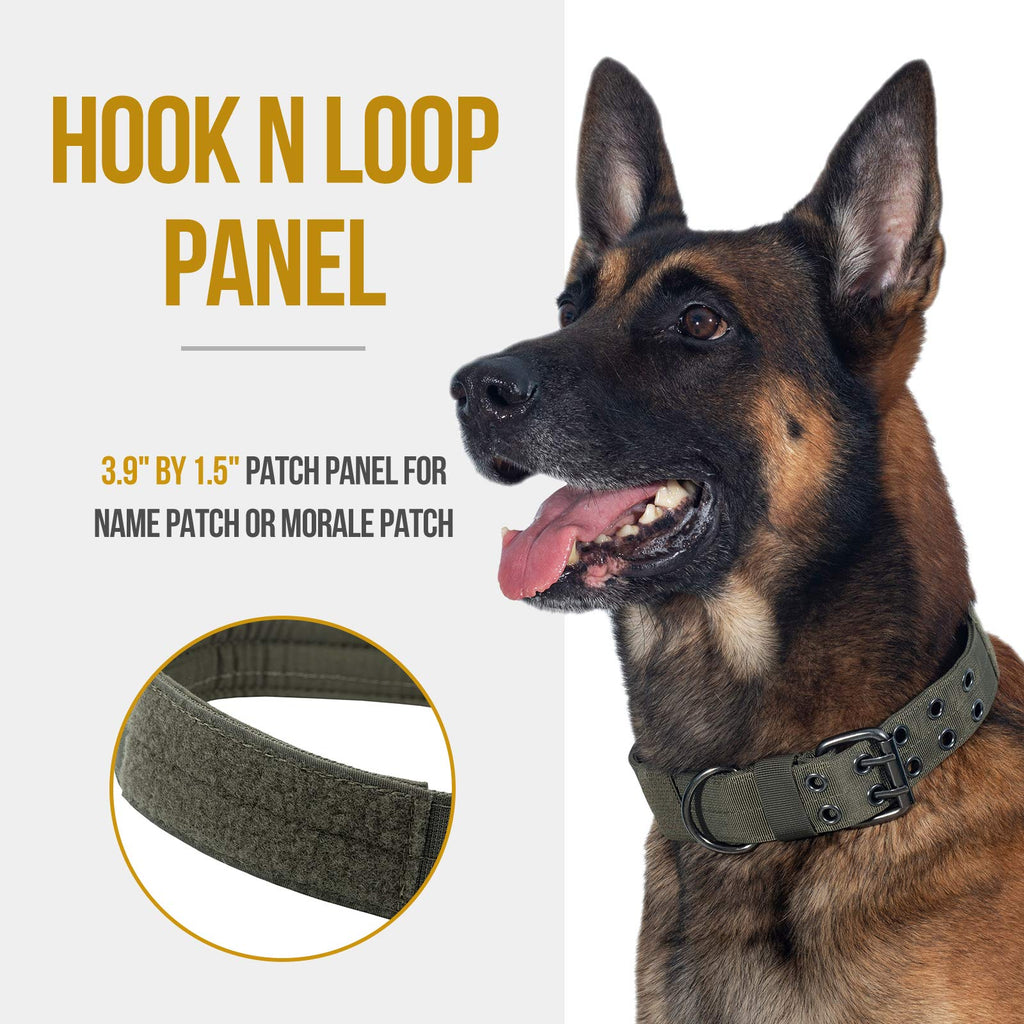 OneTigris Tactical — Collar Militar Ajustable con Argolla D y Hebilla de Metal para Perro