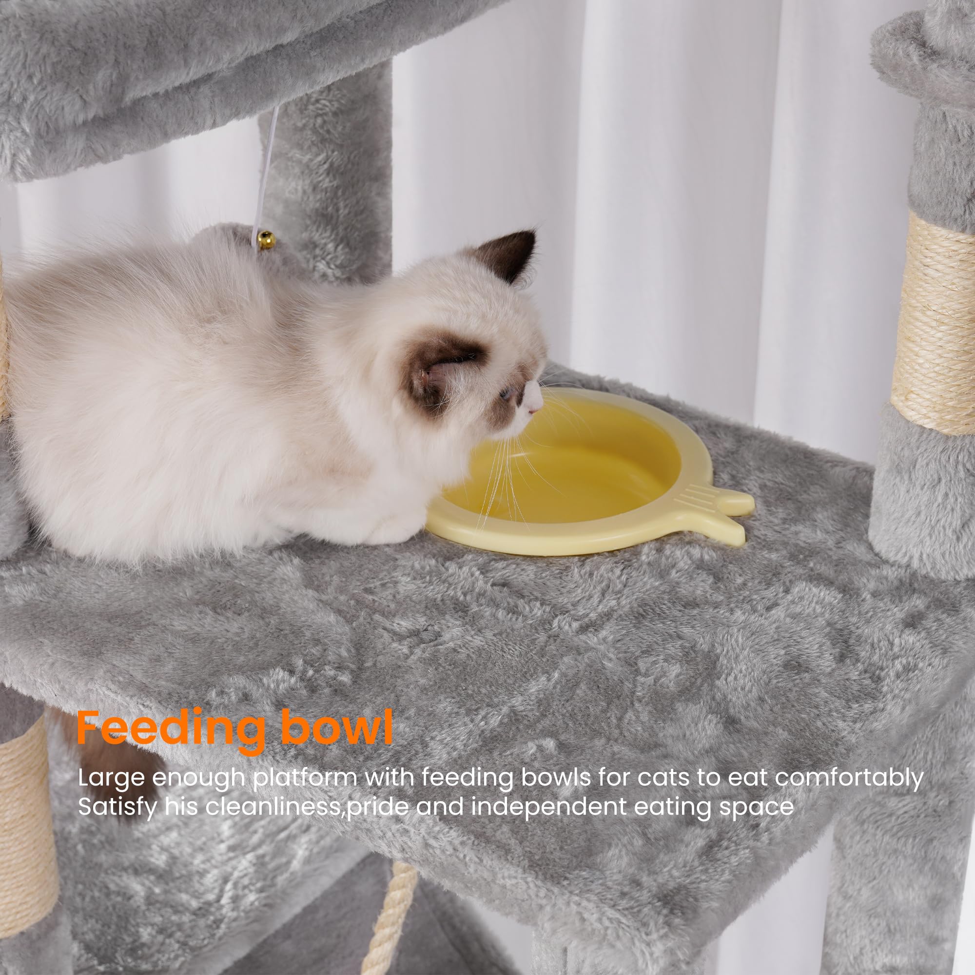 Heybly Torre para Gatos Grandes — Árbol Multinivel con Perchas Anchas, Cueva y Tablero Rascador para Gatos de hasta 9 kg