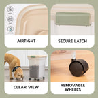 IRIS USA WeatherPro — Contenedor Hermético para Almacenamiento de Alimento con Ruedas para Perros, Gatos y Aves