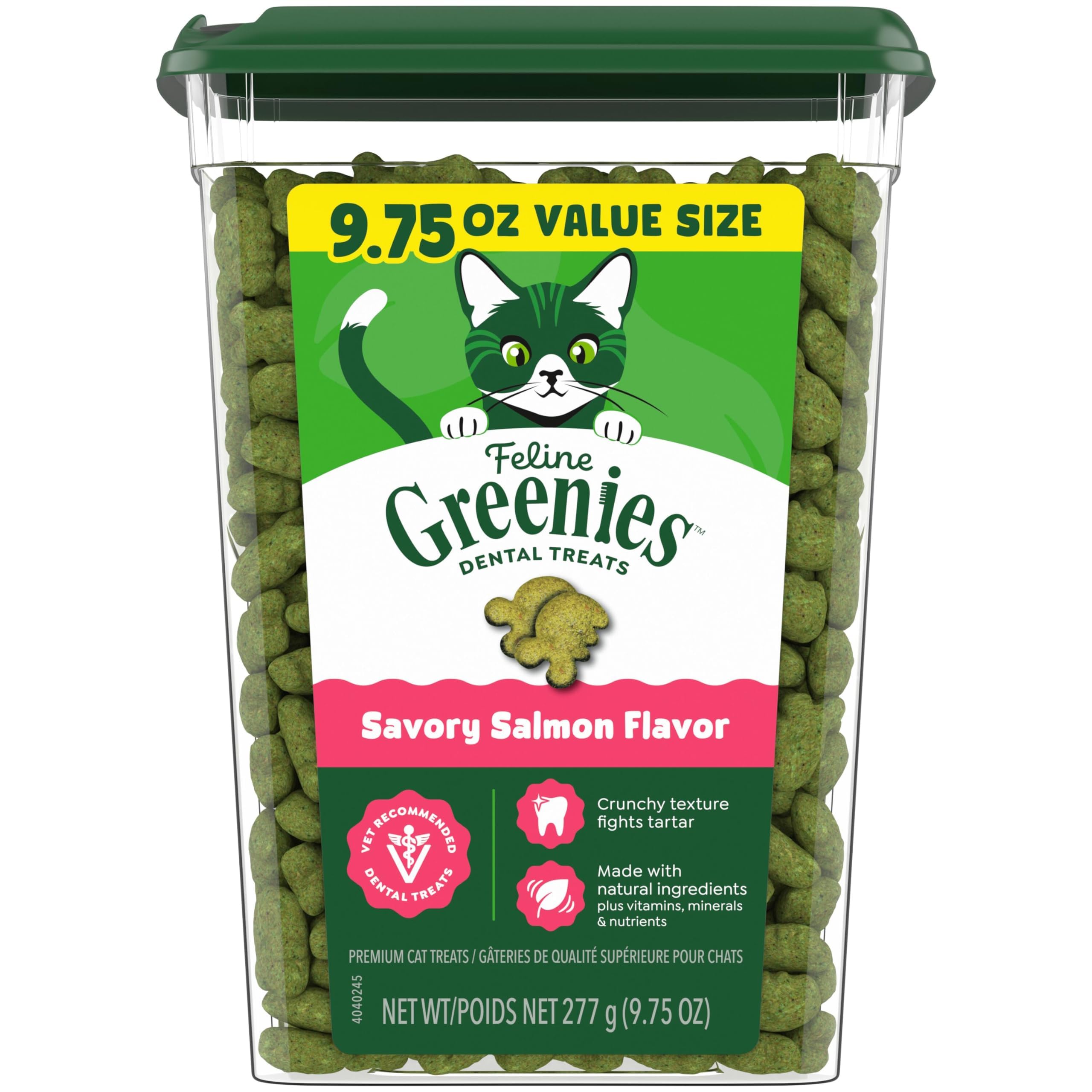Greenies Feline Adult — Premios Dentales con Sabor a Salmón para Gato Adulto