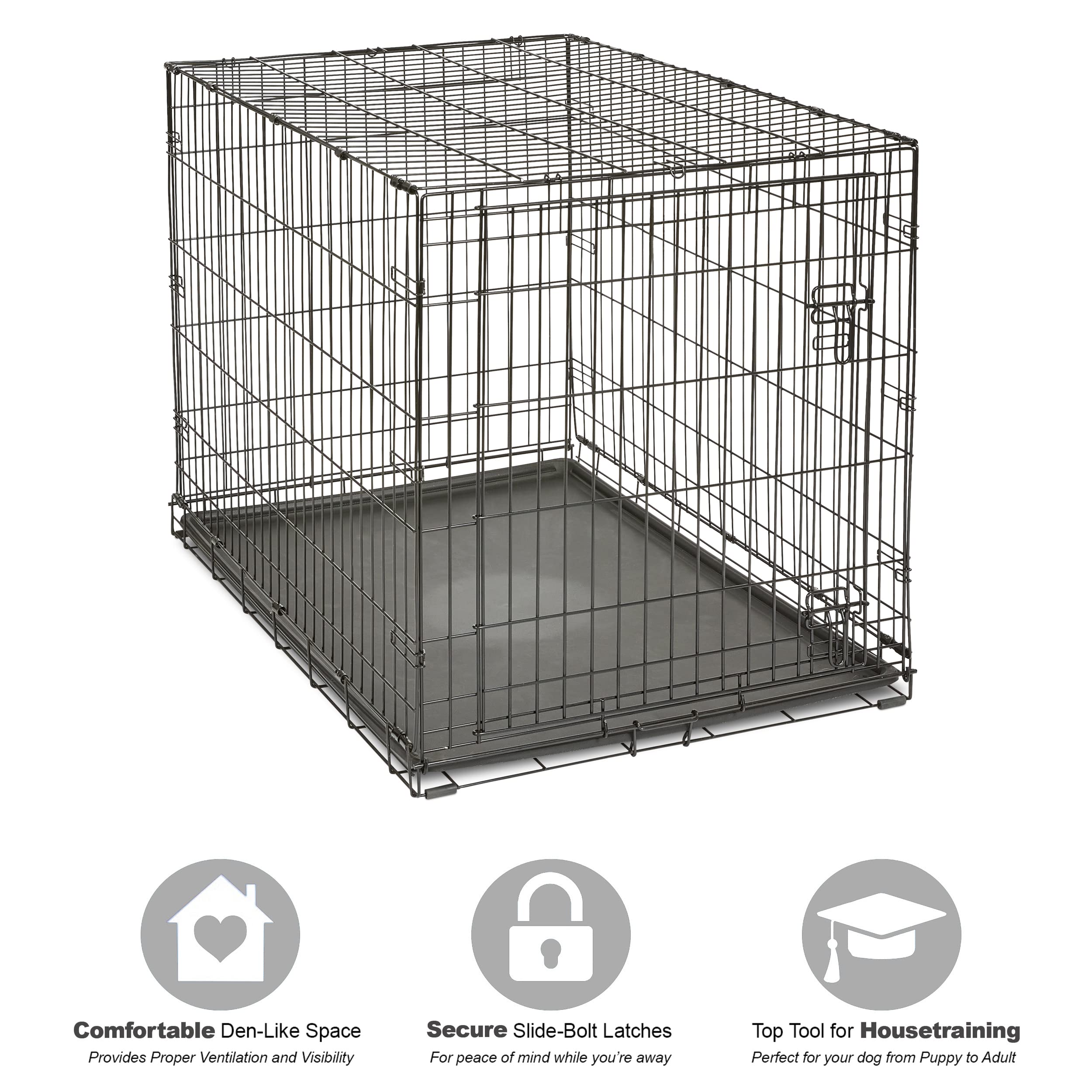 New World — Jaula para Perro Plegable de Metal con Doble Puerta