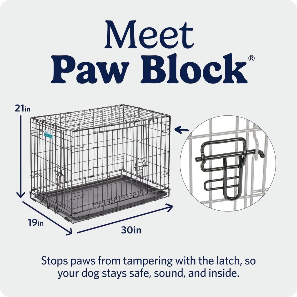 MidWest iCrate — Jaula Plegable de Doble Puerta con Divisor para Perros Medianos