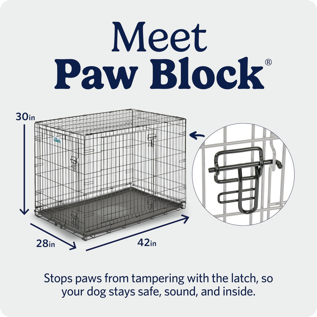 MidWest iCrate — Jaula Plegable de Doble Puerta con Divisor para Perros Medianos