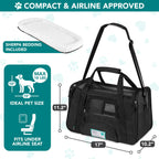 PetAmi — Transportadora de Viaje Aprobada por Aerolíneas con Cama Sherpa para Gatos y Perros Pequeños