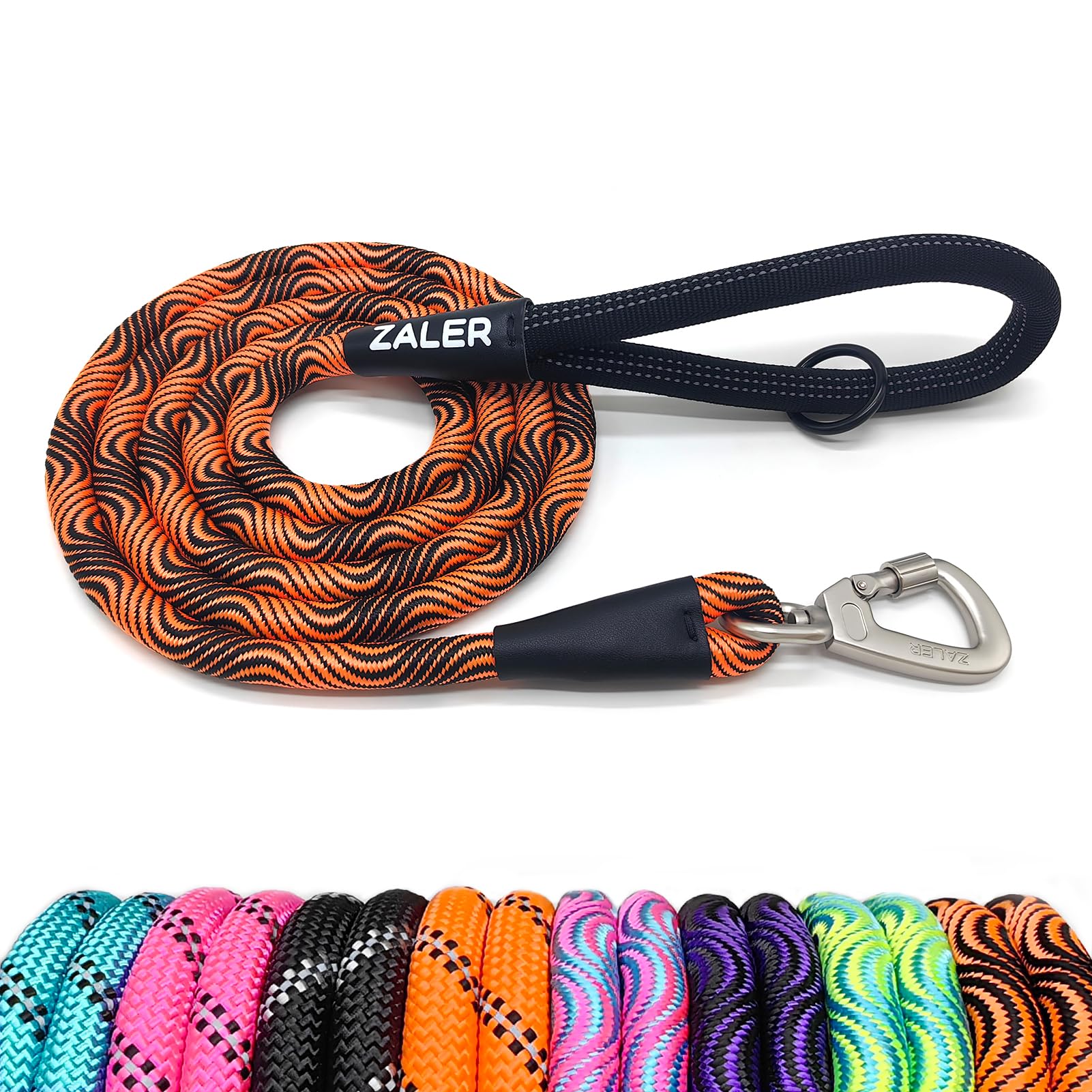 ZALER — Correa de Cuerda Reflectante con Mosquetón para Perros Medianos y Grandes