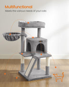 Feandrea Torre para Gatos Multinivel — Árbol Rascador con Percha Ampliada para Gatos Grandes y Cachorros, 96 cm