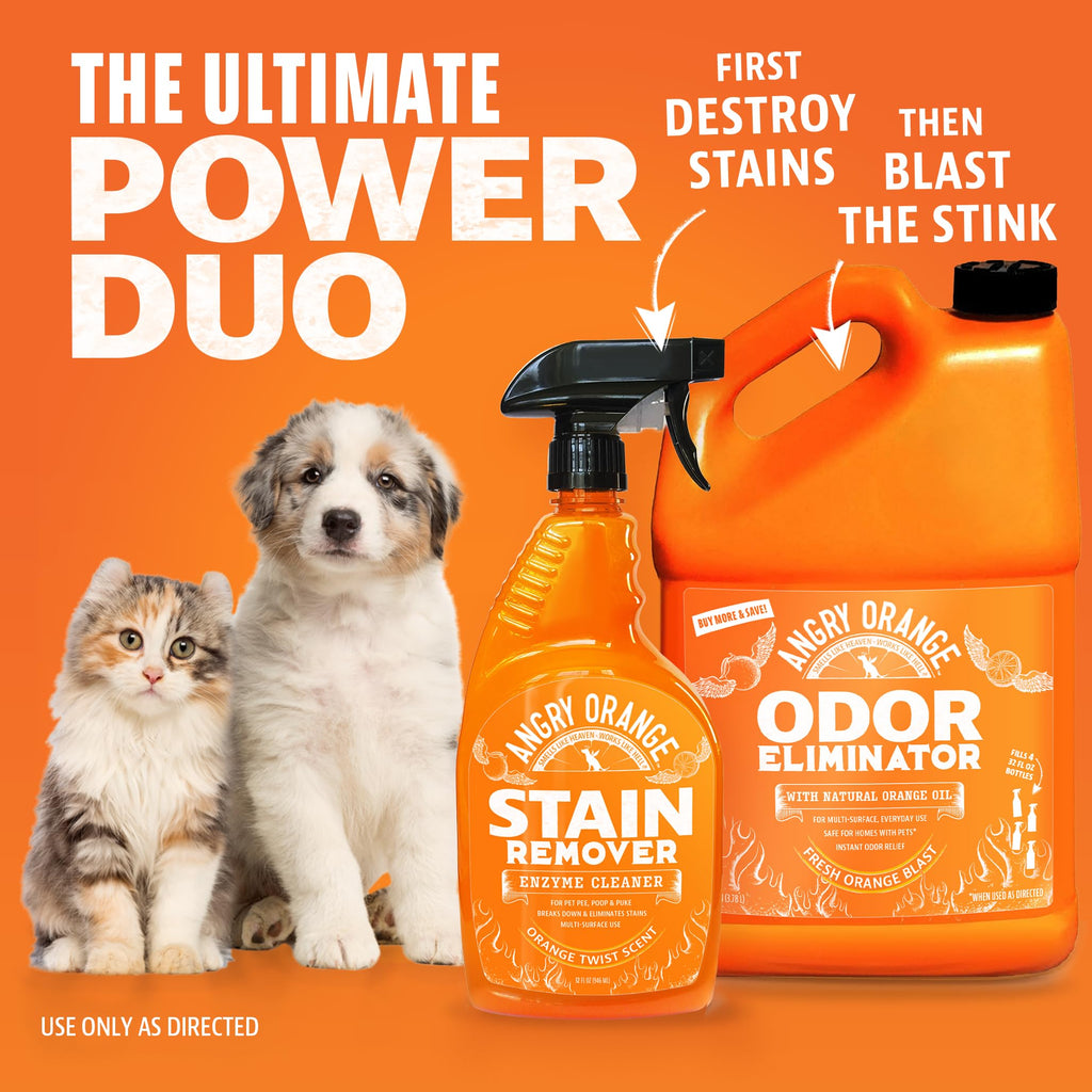 Angry Orange — Eliminador de Olores para Mascotas con Aceite Natural de Naranja para Orina de Perro y Gato, Manchas en Alfombras y Malos Olores