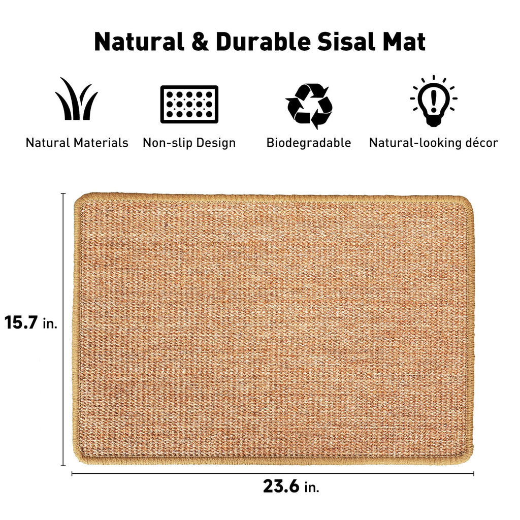 FUKUMARU — Tapete Rascador de Sisal Natural para Gato | Protege Tapetes y Sofás