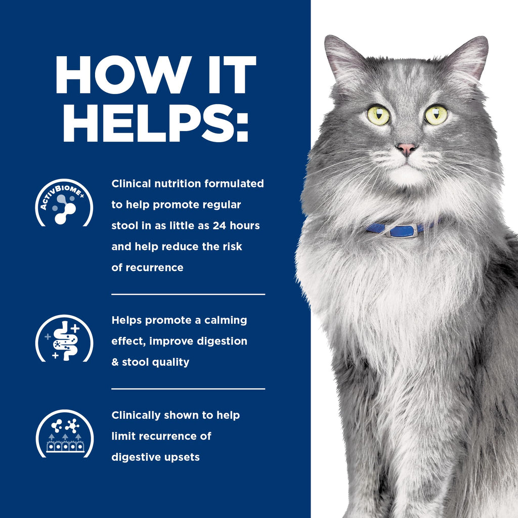 Hill's Prescription Diet Gastrointestinal Biome Stress — Alimento Húmedo para Gatos con Pollo y Verduras, Fórmula Digestiva y Antiestresante, Latas de 82g, Paquete de 24