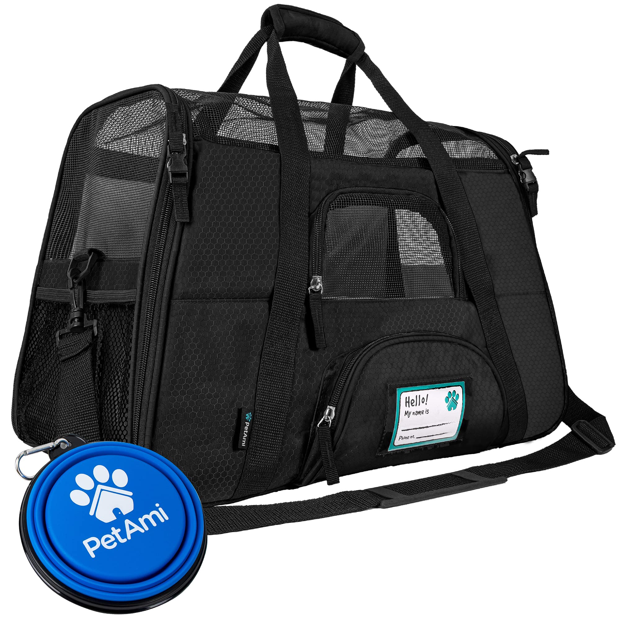 PetAmi — Transportadora de Viaje Aprobada por Aerolíneas con Cama Sherpa para Gatos y Perros Pequeños
