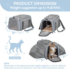 Petsfit — Transportadora Expandible para Gatos y Perros Pequeños, Aprobada por Aerolíneas, Plegable, Lavable y a Prueba de Escapes con 2 Paneles de Expansión
