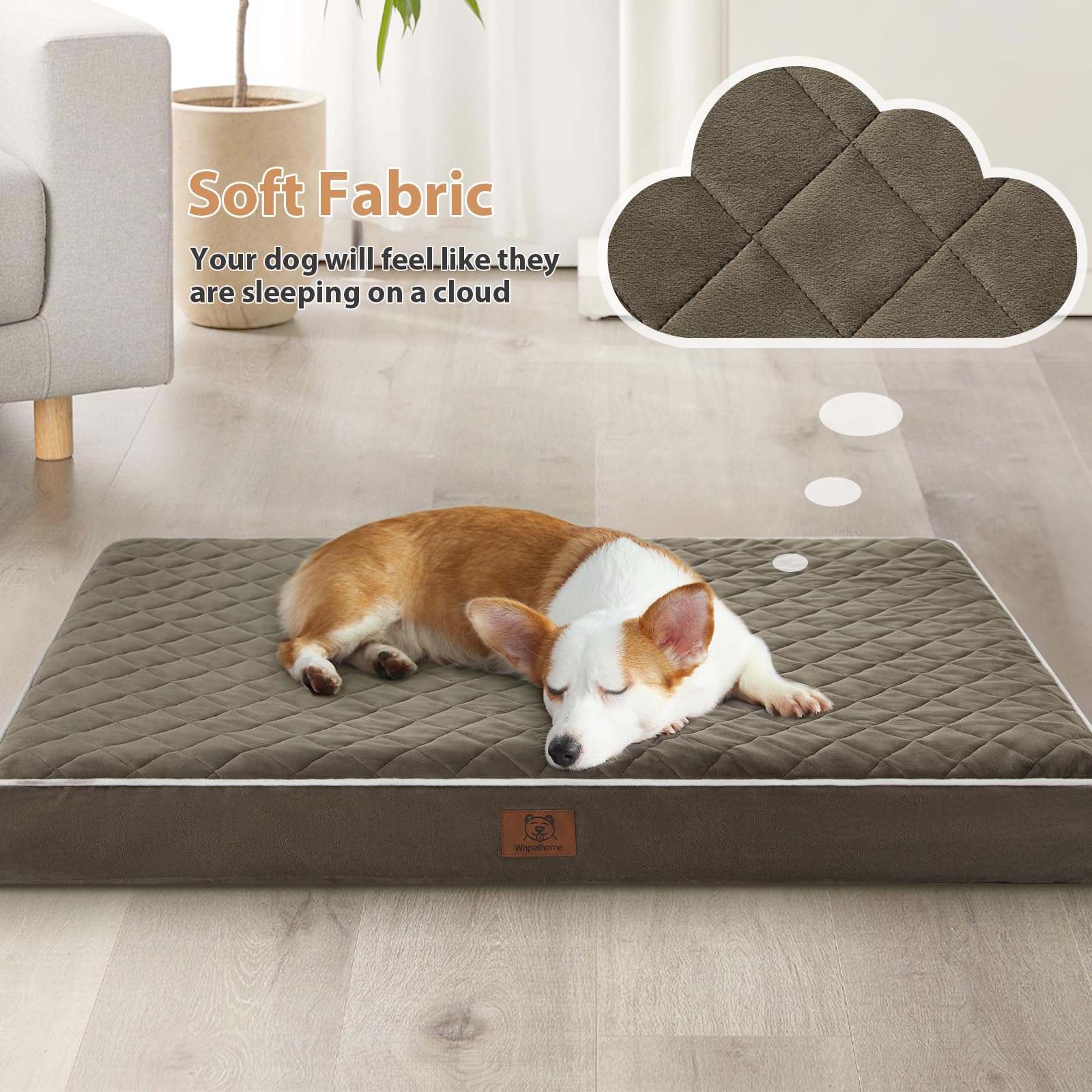 WNPETHOME — Cama Ortopédica Impermeable con Funda Lavable y Base Antideslizante para Perro