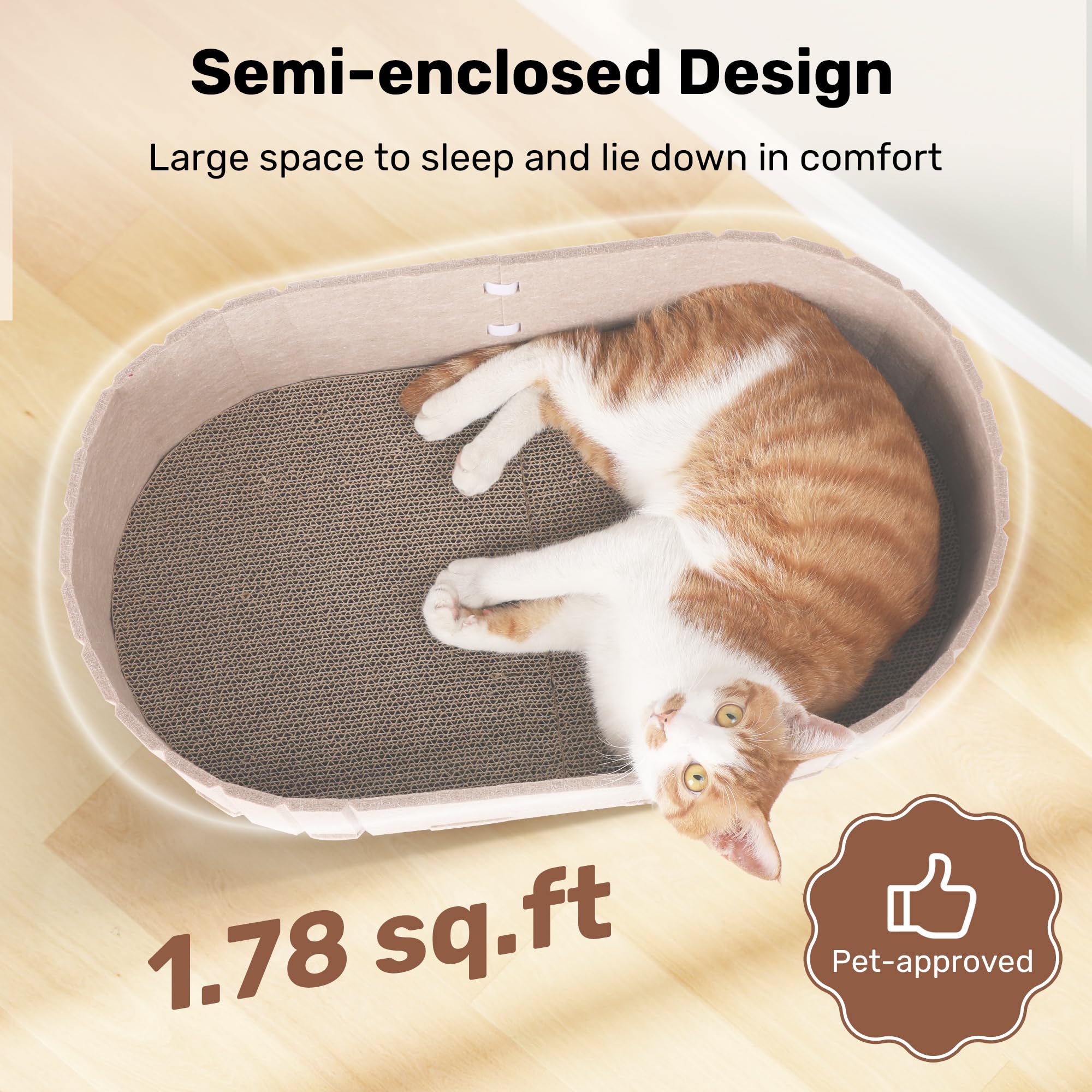 FUKUMARU — Rascador con Forma de Sofá para Gato, Reversible y Desmontable, Cama Rascadora Redonda para Gatos de Interior