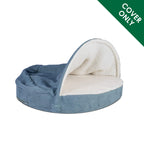 Furhaven Replacement Dog Bed Cover Sherpa & Suede Snuggery, Machine Washable - Blue, 26-inch