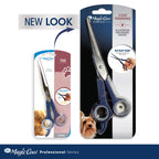 Four Paws Magic Coat Serie Profesional — Tijeras de Adelgazamiento para Perros y Gatos con Puntas Redondeadas y Agarre Antideslizante, 7.5 Pulgadas