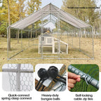Corral para Gallinas Extra Grande con Cubierta — Jaula Metálica para Aves de Corral, Conejos, Patos y Mascotas de Exterior