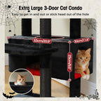 PAWZ Road 72-81 Inches Large Cat Tree, Tall Cat Tower with Large Mental Hammock for Indoor Cats Adults,7 Sisal-Covered Scratching Posts, 2 Padded Perches, Condos, and Basket