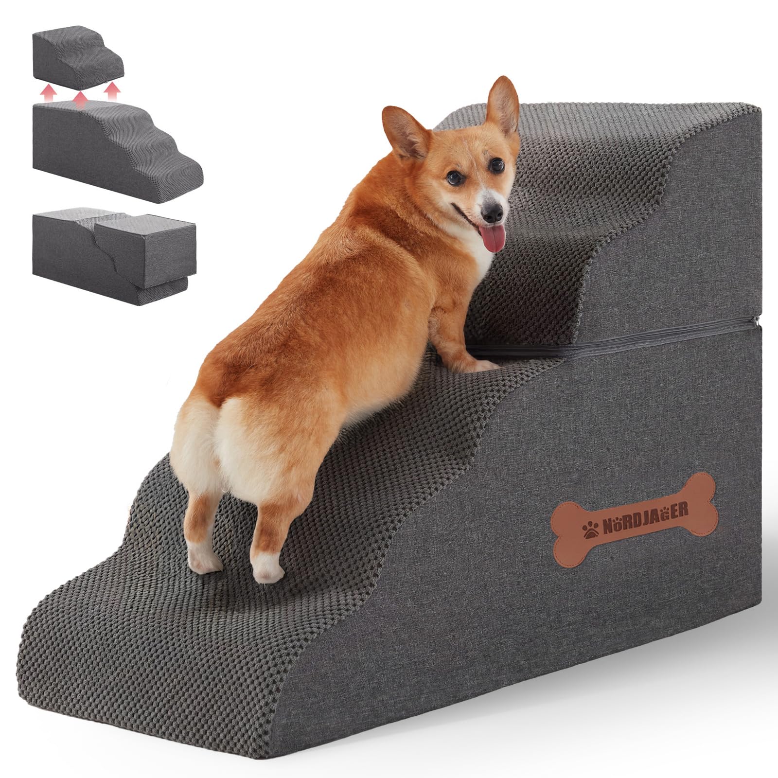 Nordjager — Escaleras para Perros Pequeños — Acceso Seguro a Muebles y Camas para Mascotas