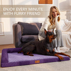 Patas Lague — Cama Ortopédica con Bolster en L y Cubierta Lavable Impermeable para Perro