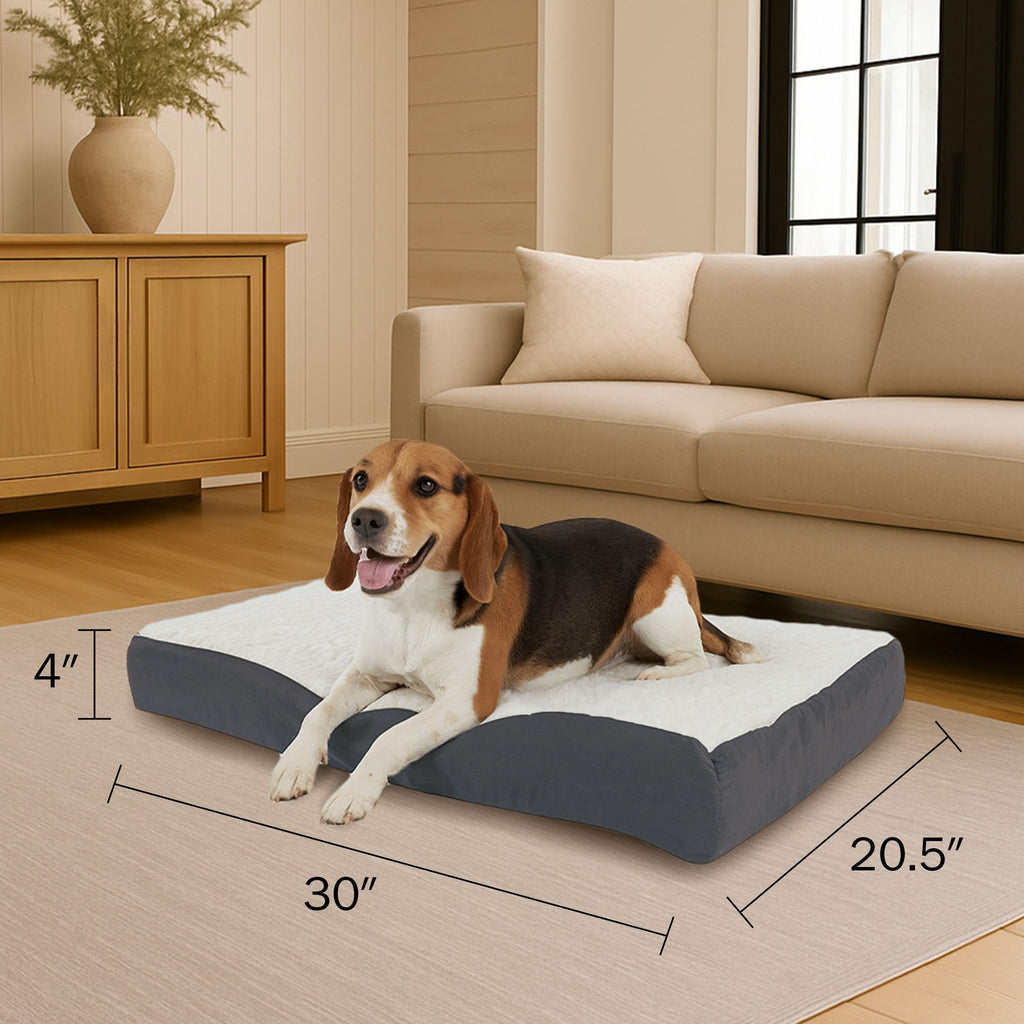 Petmaker — Cama Ortopédica con Memory Foam y Cubierta de Sherpa Lavable para Perro