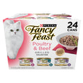 Fancy Feast Grilled — Alimento Húmedo para Gatos Variedad Aves y Res en Salsa Ligera — Pack de 24 Latas de 85g
