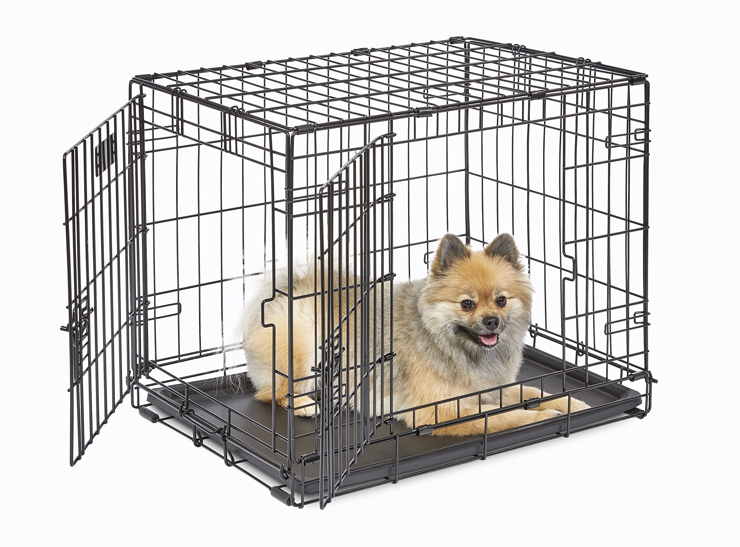 MidWest iCrate — Jaula Plegable de Doble Puerta con Divisor para Perros Medianos