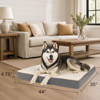 Petmaker — Cama Ortopédica con Memory Foam y Cubierta de Sherpa Lavable para Perro