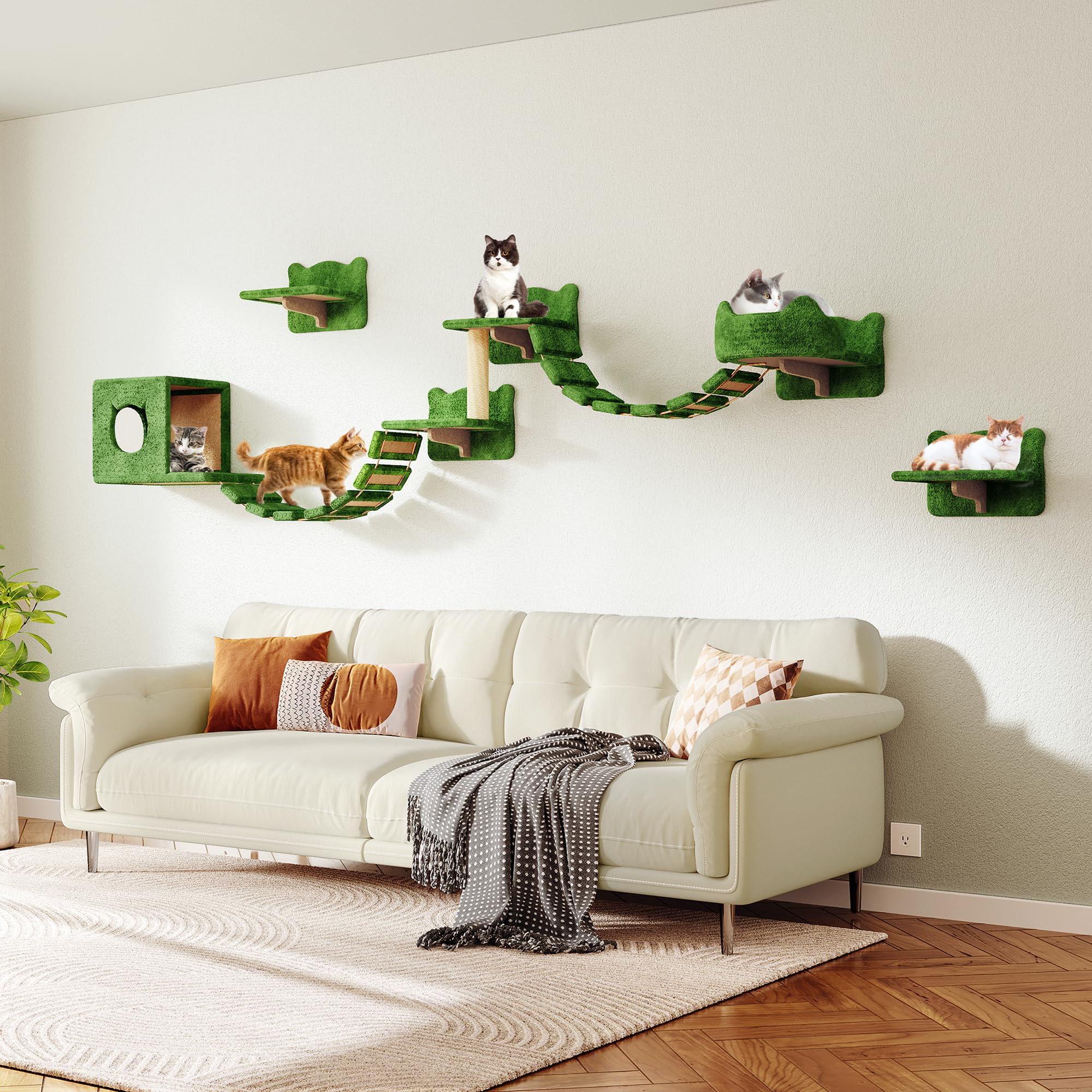 Homiflex — Repisas de Pared para Gatos, Mueble Escalador Montado en Pared para Felinos