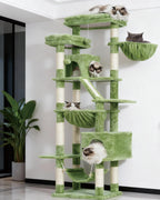 Heybly Torre para Gatos Grandes — Árbol Multinivel con Perchas Anchas, Cueva y Tablero Rascador para Gatos de hasta 9 kg